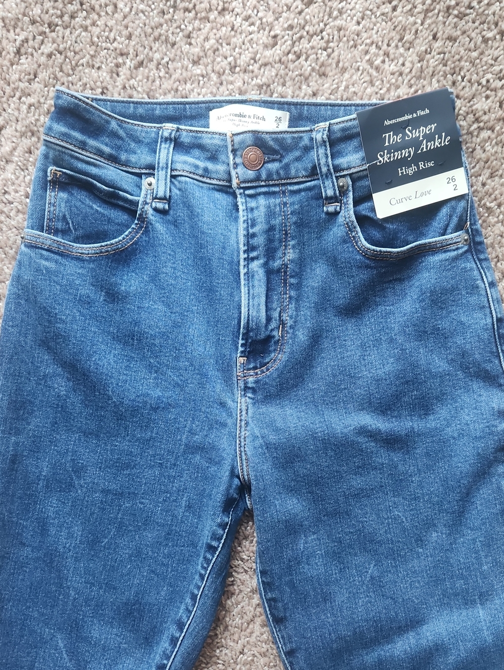 Abercrombie & Fitch Super Skinny High-Rise Jeans - Dark Wash